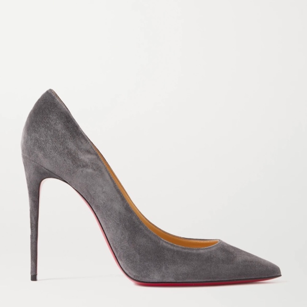 Christian  Louboutin  So Kate Grey Suede Heels